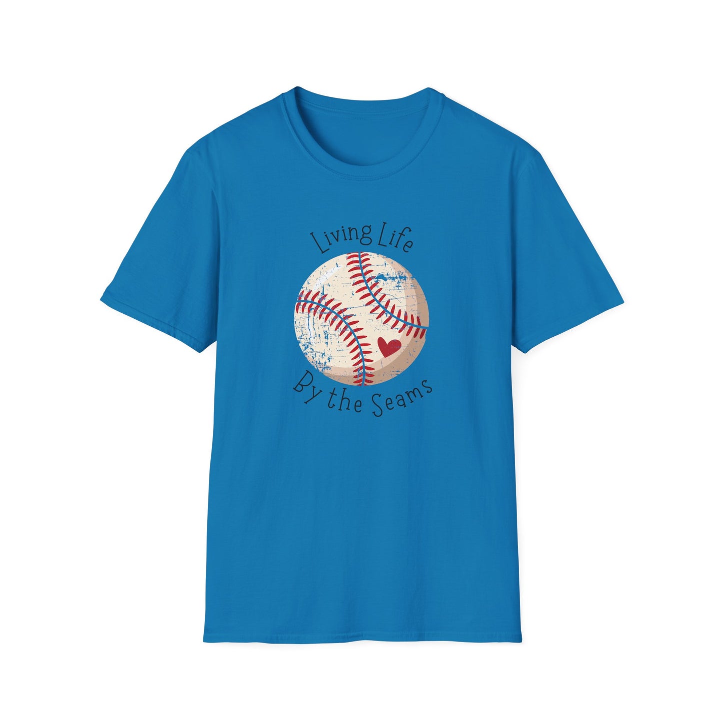 Living Life By The Seams Baseball Shirt, Cute Baseball Mom Tee, Softball Lover Graphic Tee, Game Day Shirt, Baseball Gift for Women, Sports Fan T-Shirt