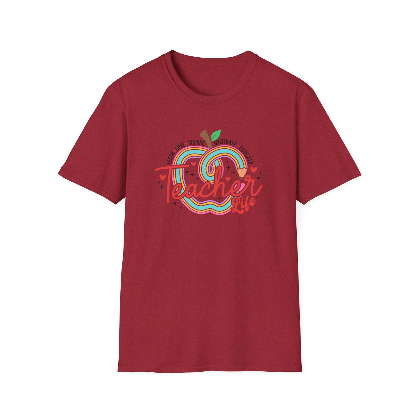 Teacher Life – Cute Apple Graphic Teacher Tee