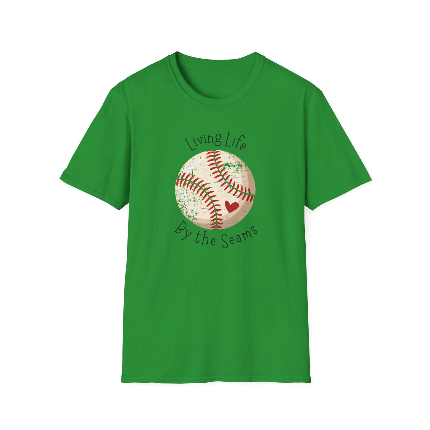 Living Life By The Seams Baseball Shirt, Cute Baseball Mom Tee, Softball Lover Graphic Tee, Game Day Shirt, Baseball Gift for Women, Sports Fan T-Shirt
