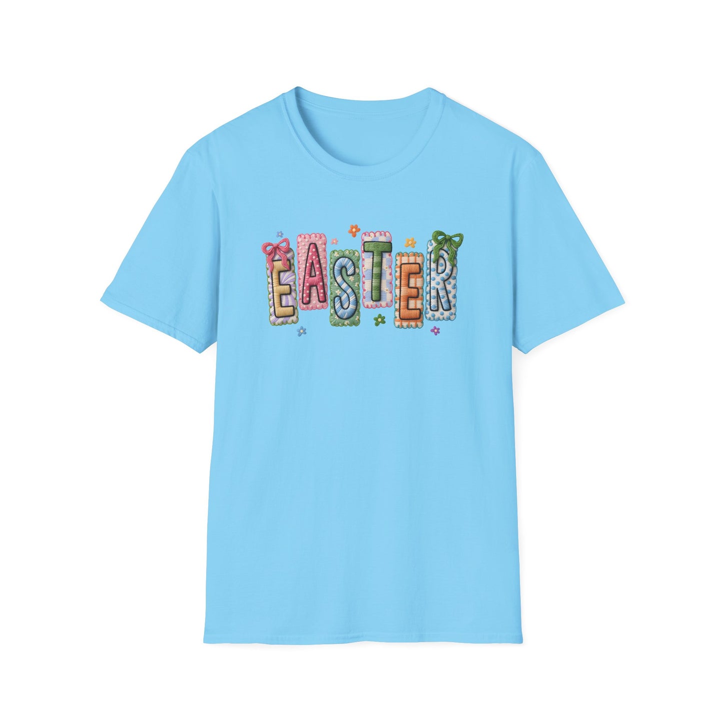 Cute Easter Shirt, Colorful Easter Letter T-Shirt, Spring Holiday Tee, Pastel Easter Outfit, Bunny Season Shirt, Easter Gift for Her