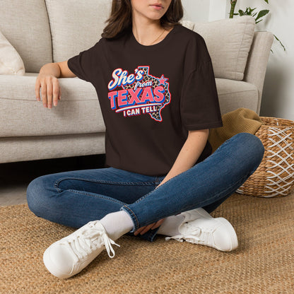 She’s From Texas I Can Tell Shirt | Retro Western Texas Graphic Tee | Southern Cowgirl T-Shirt