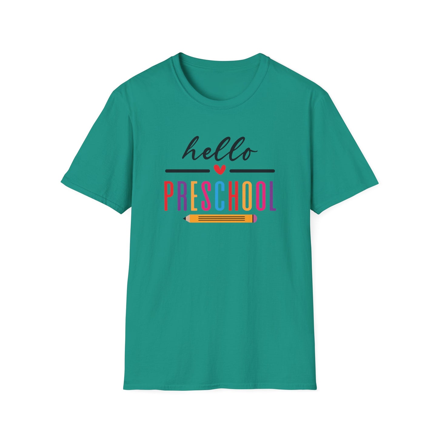 Hello Grade Teacher Shirts | Retro Back to School Graphic Tees | Preschool, Pre-K, Kindergarten, First, Second & Third Grade Teacher Shirt | Gildan 64000 Softstyle Tee