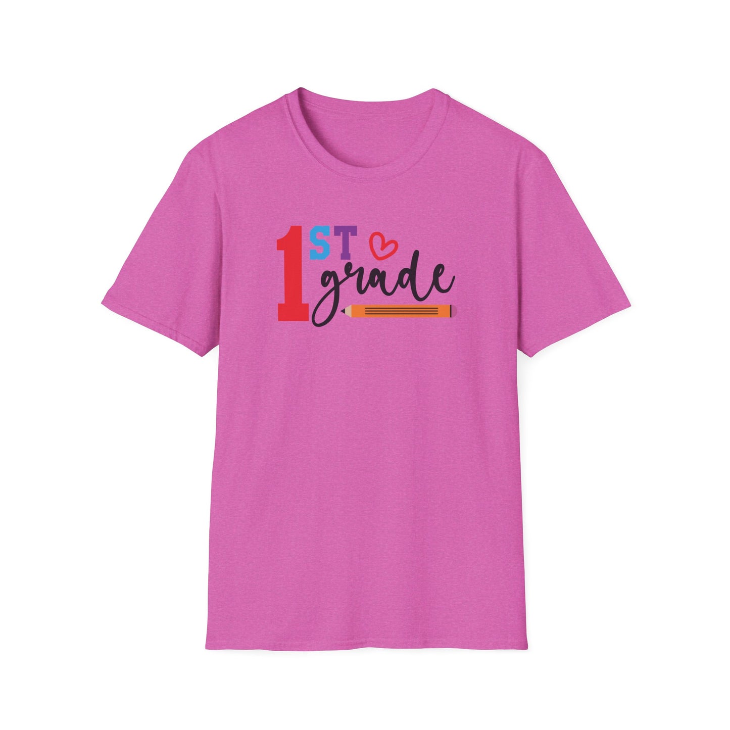 1st Grade Teacher Shirt | Back to School Teacher Tee | First Grade Graphic T-Shirt | Cute Classroom Shirt | Gildan 64000 Softstyle Tee