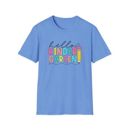 Hello Kindergarten Pencil T-Shirt — Colorful Back-to-School Cute School Spirit Tee