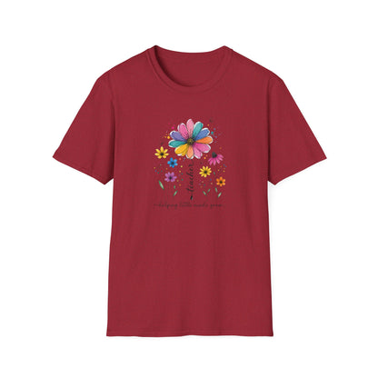 Helping Little Minds Grow Teacher Shirt | Floral Teacher Tee | Colorful Wildflower Teacher Shirt