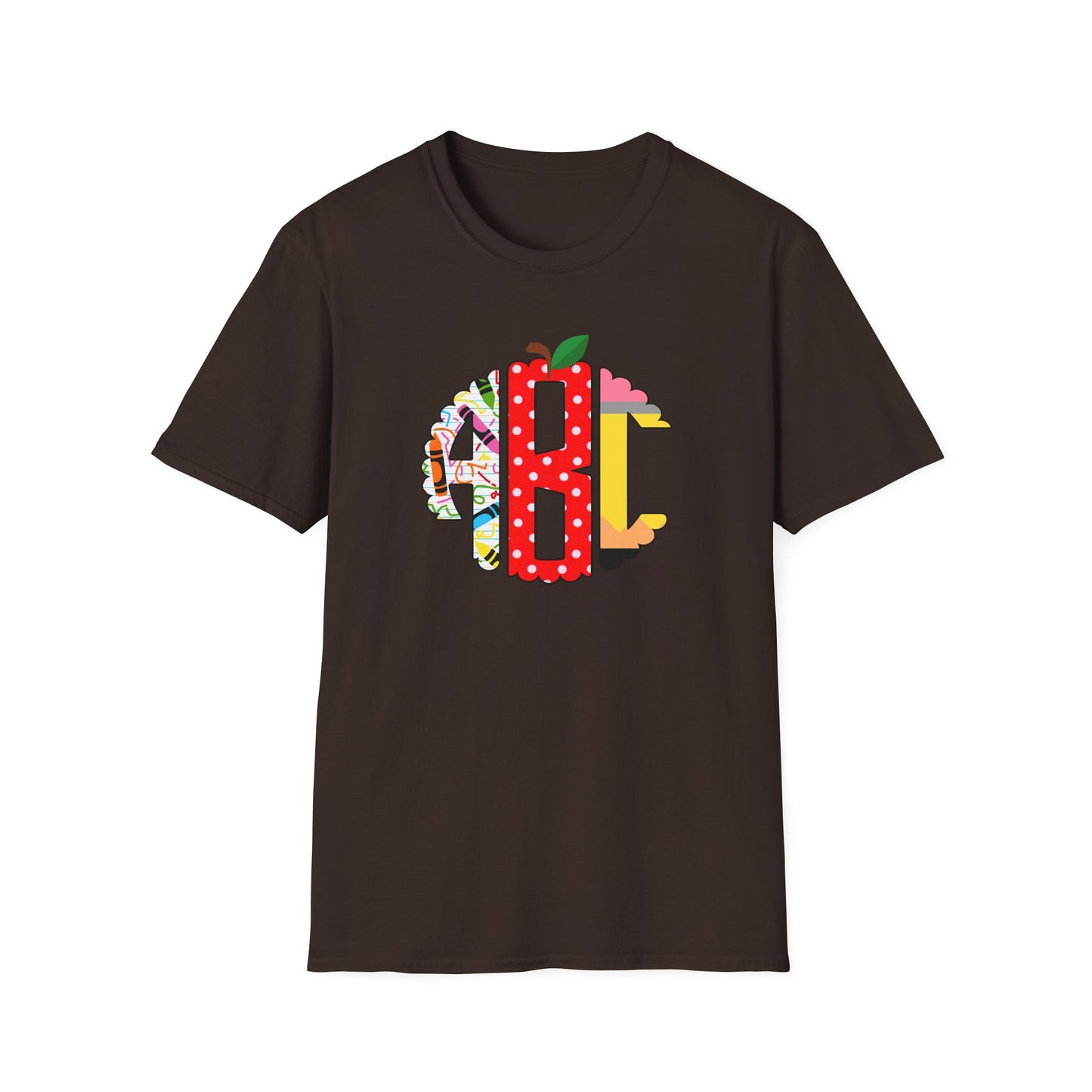 ABC Teacher Shirt | Back to School Graphic Tee | Apple Pencil Crayon Teacher Shirt