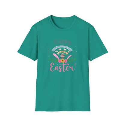 Happy Easter Shirt, Pastel Easter Bunny Ears Tee, Cute Spring Graphic T-Shirt, Easter Egg Floral Shirt, Women’s Easter Outfit, Bunny Lover Gift