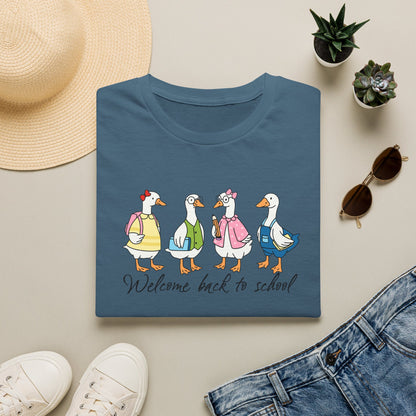 Back to School Ducklings T-Shirt — "Welcome back to school"