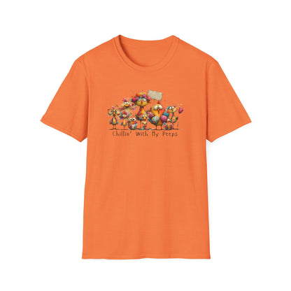 “Chillin’ With My Peeps Shirt – Cute Easter Chick Graphic Tee, Funny Spring Pastel T-Shirt, Trendy Bunny Season Outfit, Gift for Friends & Family
