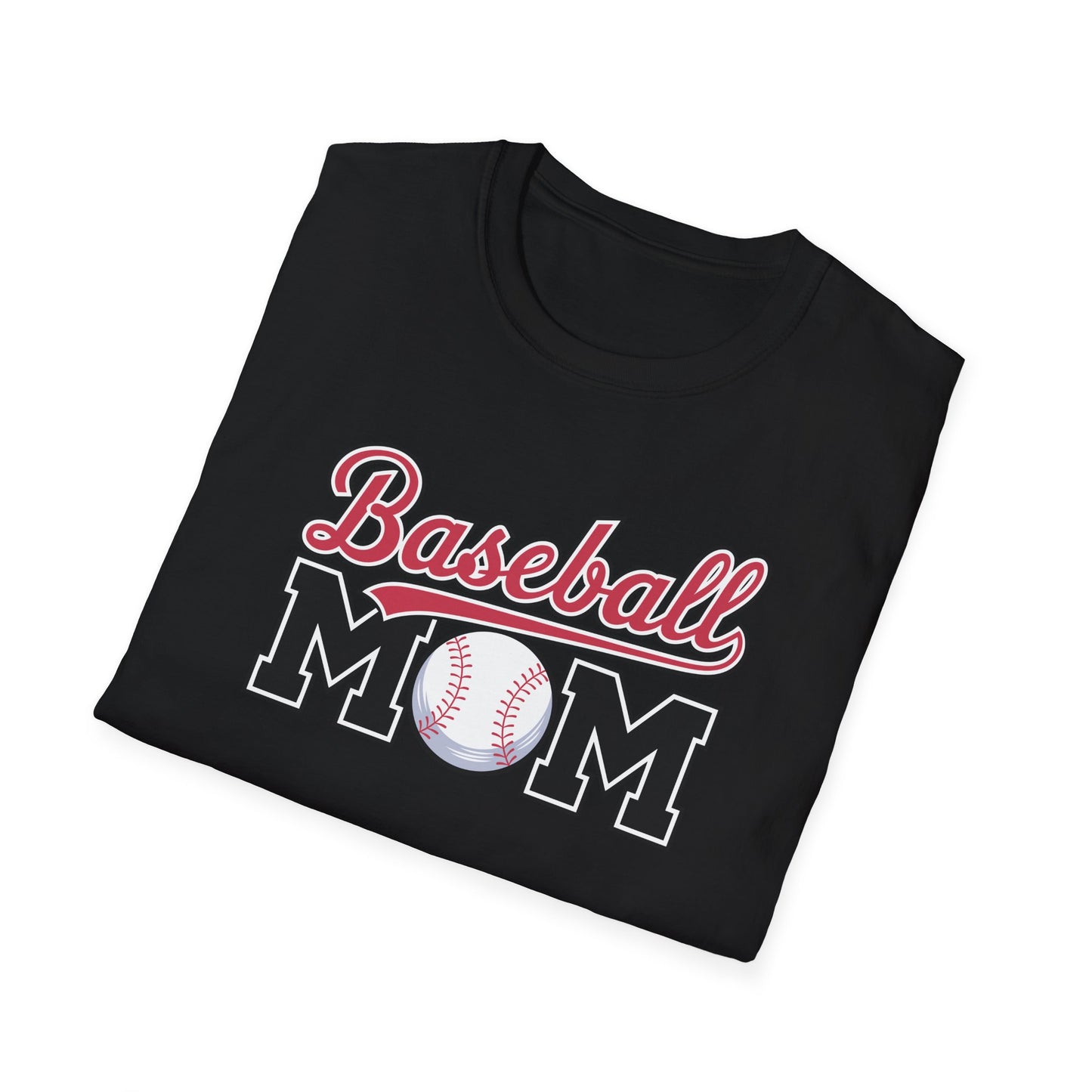 Baseball Mom Script Shirt – Cute Game Day Sports Mom Tee | Classic Baseball Mama Graphic T-Shirt