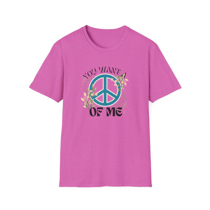 Peace of Me T-Shirt — Floral Peace Sign "You Want a Piece of Me" Graphic Tee