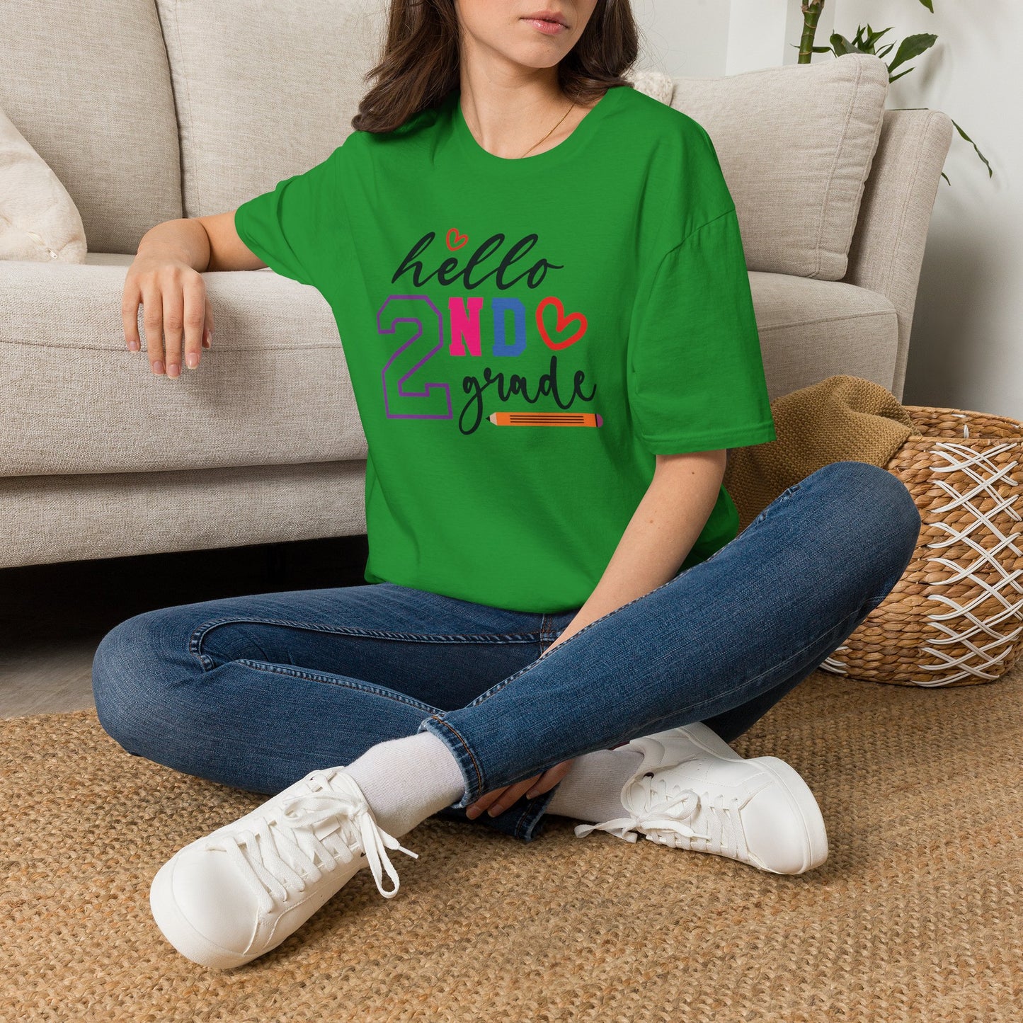 Hello Grade Teacher Shirts | Retro Back to School Graphic Tees | Preschool, Pre-K, Kindergarten, First, Second & Third Grade Teacher Shirt | Gildan 64000 Softstyle Tee