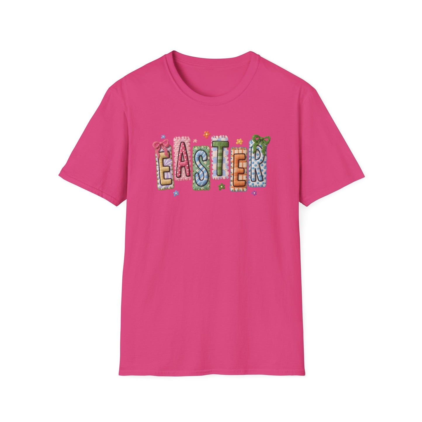 Cute Easter Shirt, Colorful Easter Letter T-Shirt, Spring Holiday Tee, Pastel Easter Outfit, Bunny Season Shirt, Easter Gift for Her