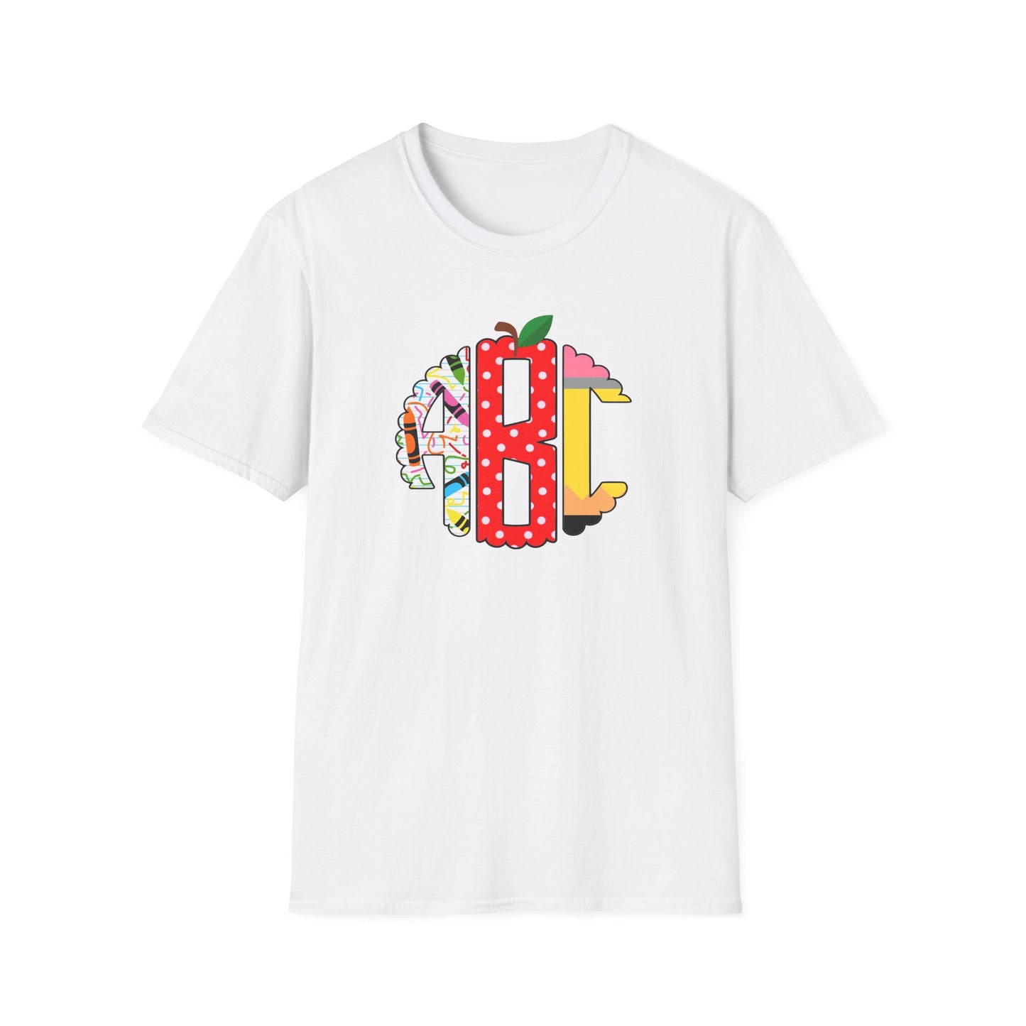 ABC Teacher Shirt | Back to School Graphic Tee | Apple Pencil Crayon Teacher Shirt