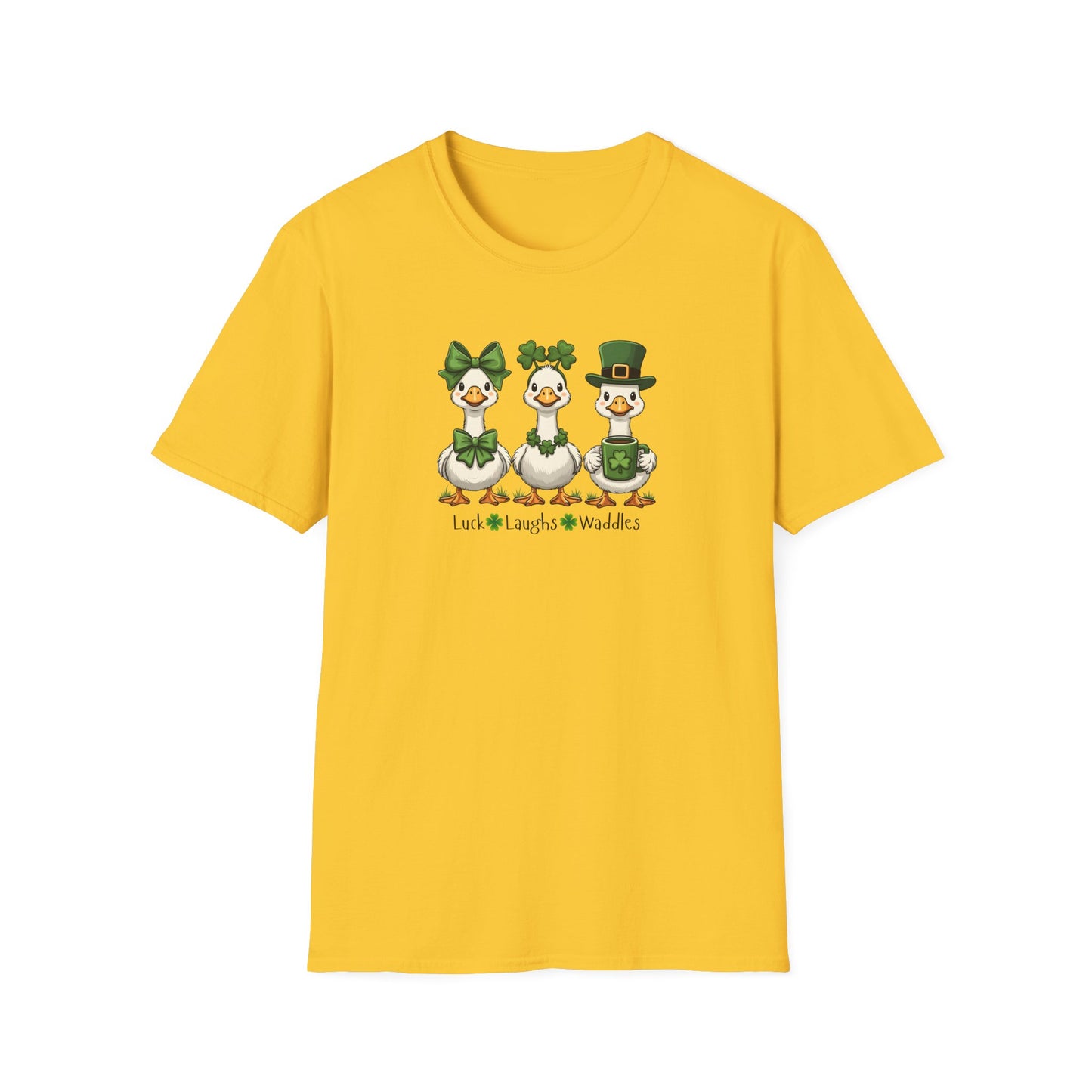 St. Patrick's Day Duck Trio T‑Shirt — Cute Irish Ducks with Shamrocks