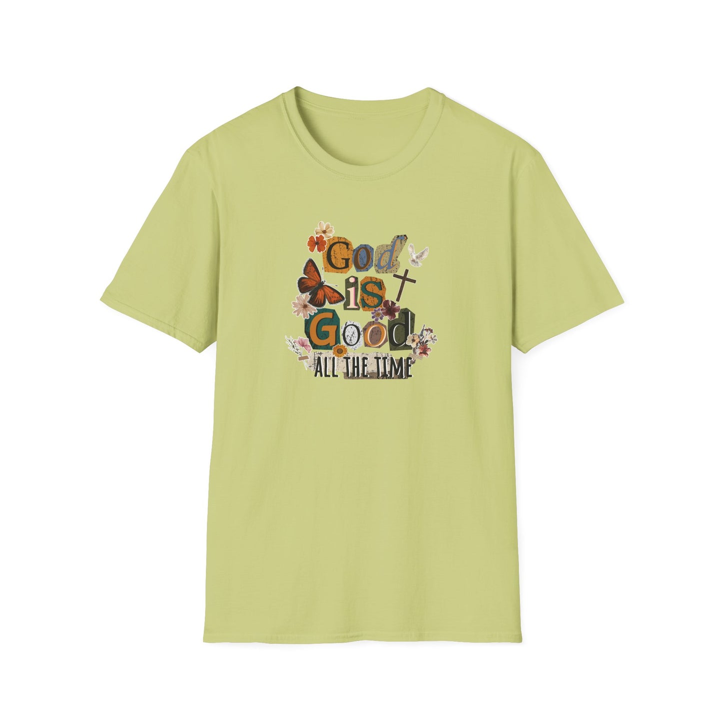 God Is Good All The Time T‑Shirt — Floral Christian Faith Graphic Tee