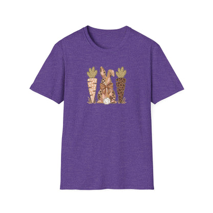Leopard Bunny & Carrot Easter Tee – Cute Spring Graphic T-Shirt, Trendy Pastel Bunny Shirt, Easter Outfit Women