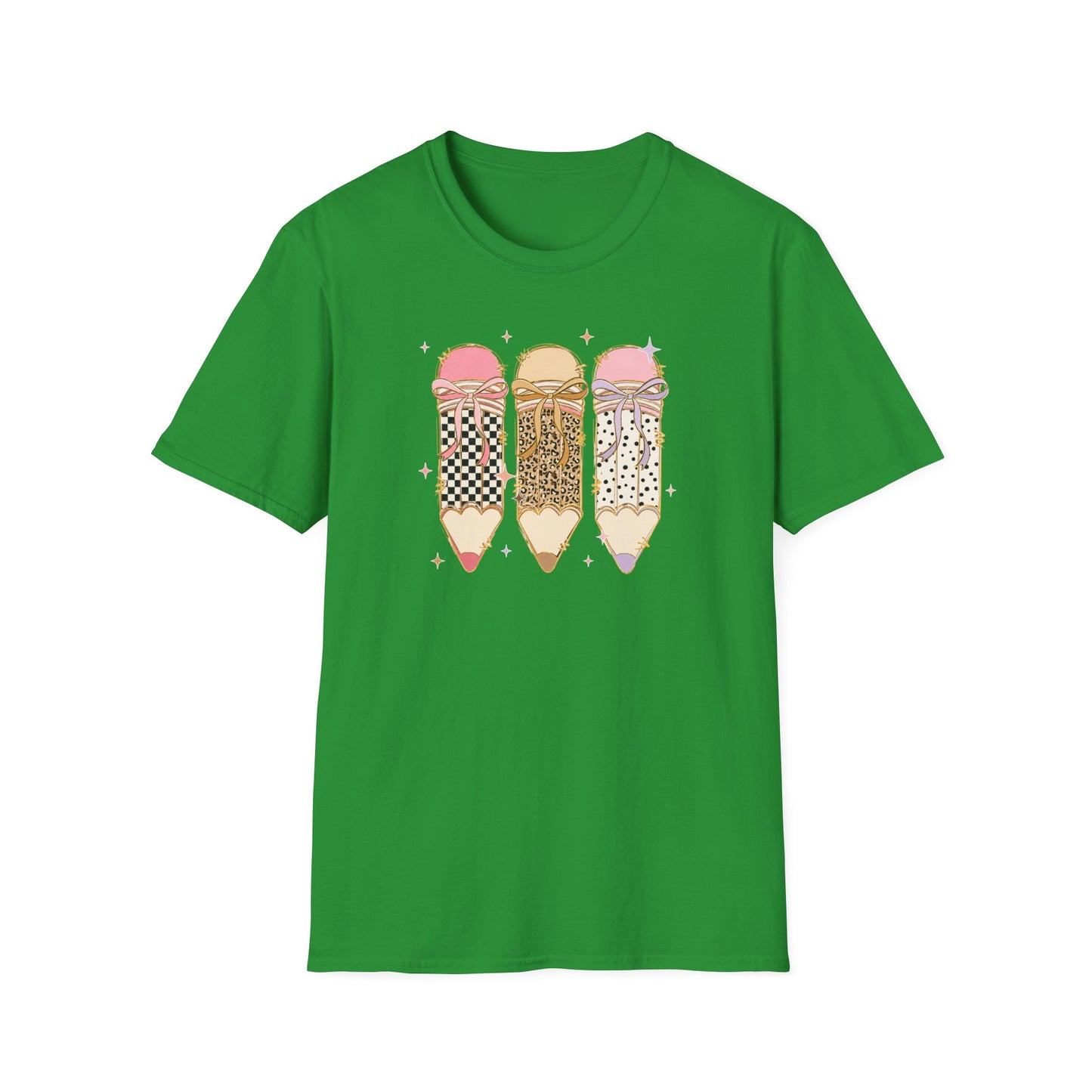 Coquette Pencil Teacher Shirt | Bow Pencil Teacher T-Shirt | Pink Leopard Checkered School Shirt
