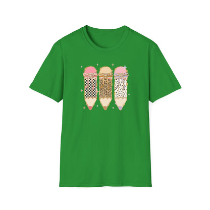 Coquette Pencil Teacher Shirt | Bow Pencil Teacher T-Shirt | Pink Leopard Checkered School Shirt