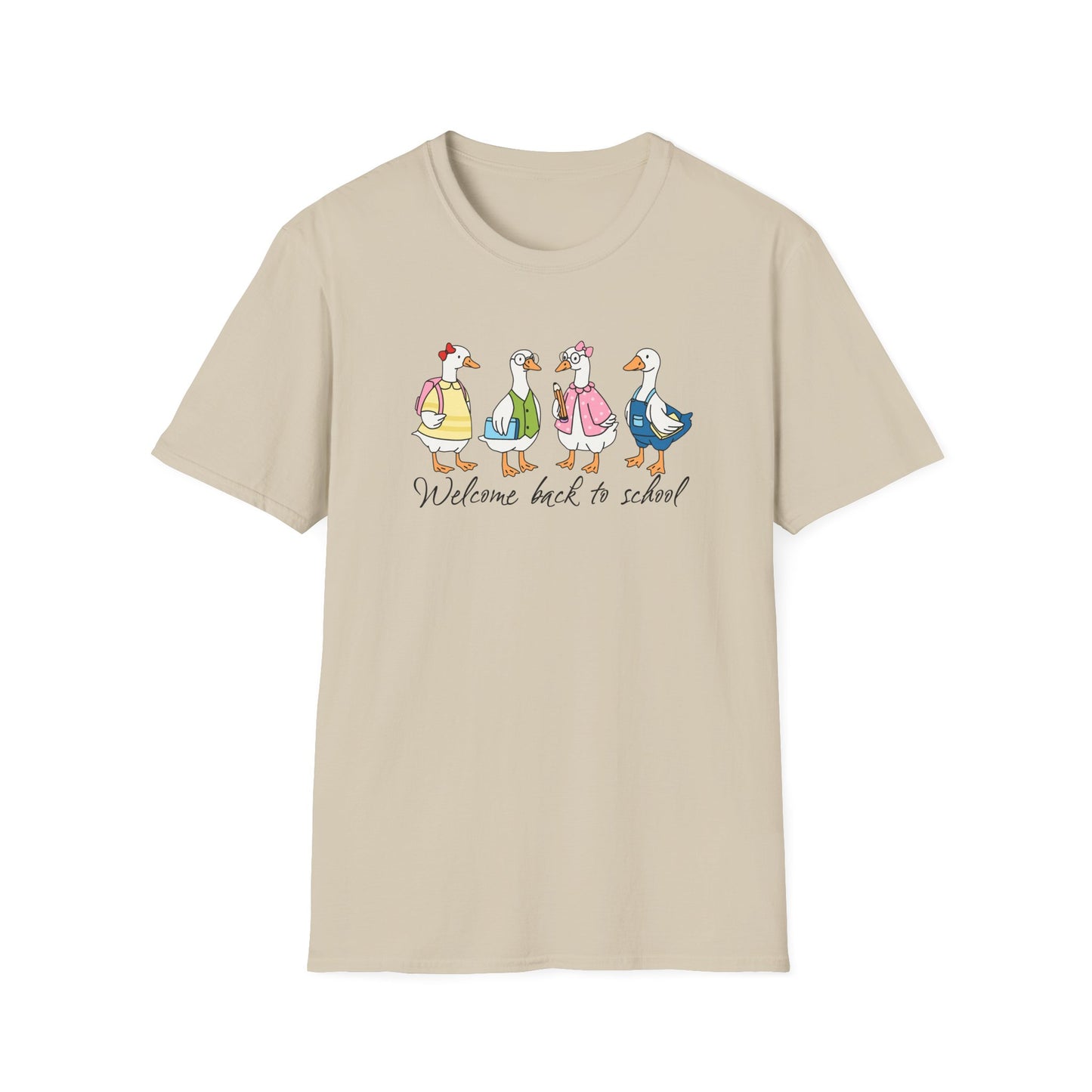 Back to School Ducklings T-Shirt — "Welcome back to school"