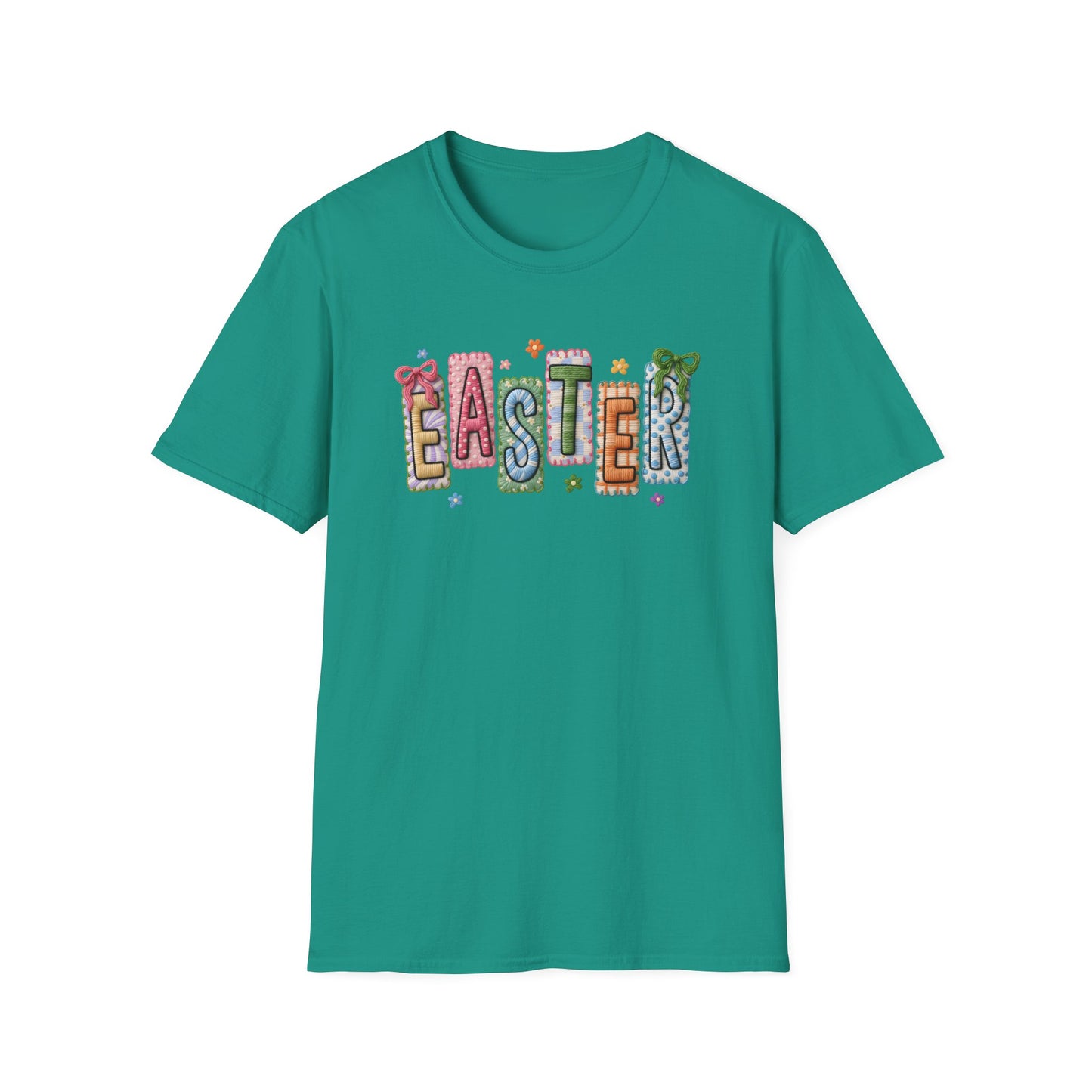 Cute Easter Shirt, Colorful Easter Letter T-Shirt, Spring Holiday Tee, Pastel Easter Outfit, Bunny Season Shirt, Easter Gift for Her