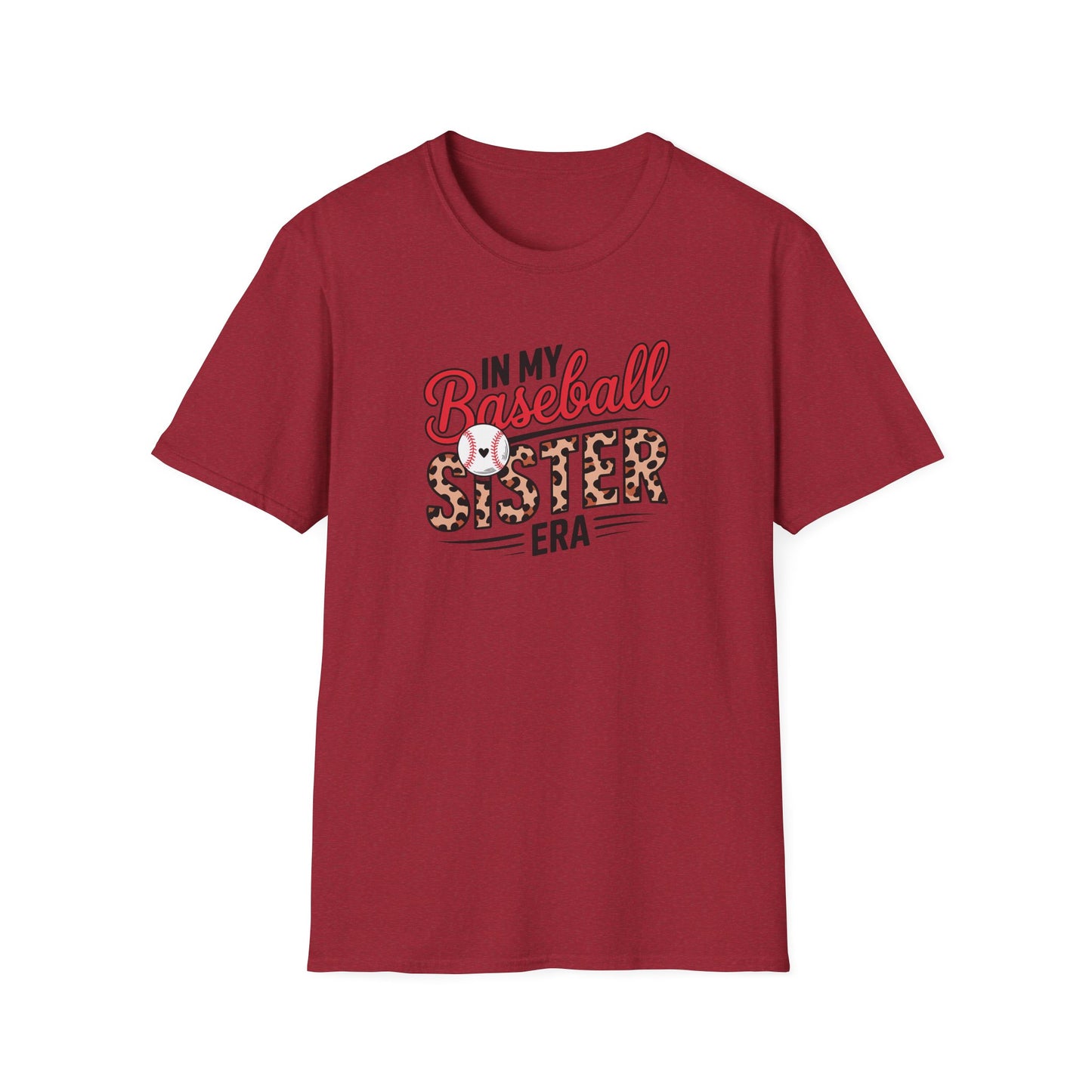 In My Baseball Sister Era Shirt – Trendy Baseball Sister Tee | Game Day Outfit | Leopard Baseball Graphic T-Shirt for Women & Girls
