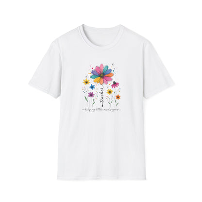 Helping Little Minds Grow Teacher Shirt | Floral Teacher Tee | Colorful Wildflower Teacher Shirt