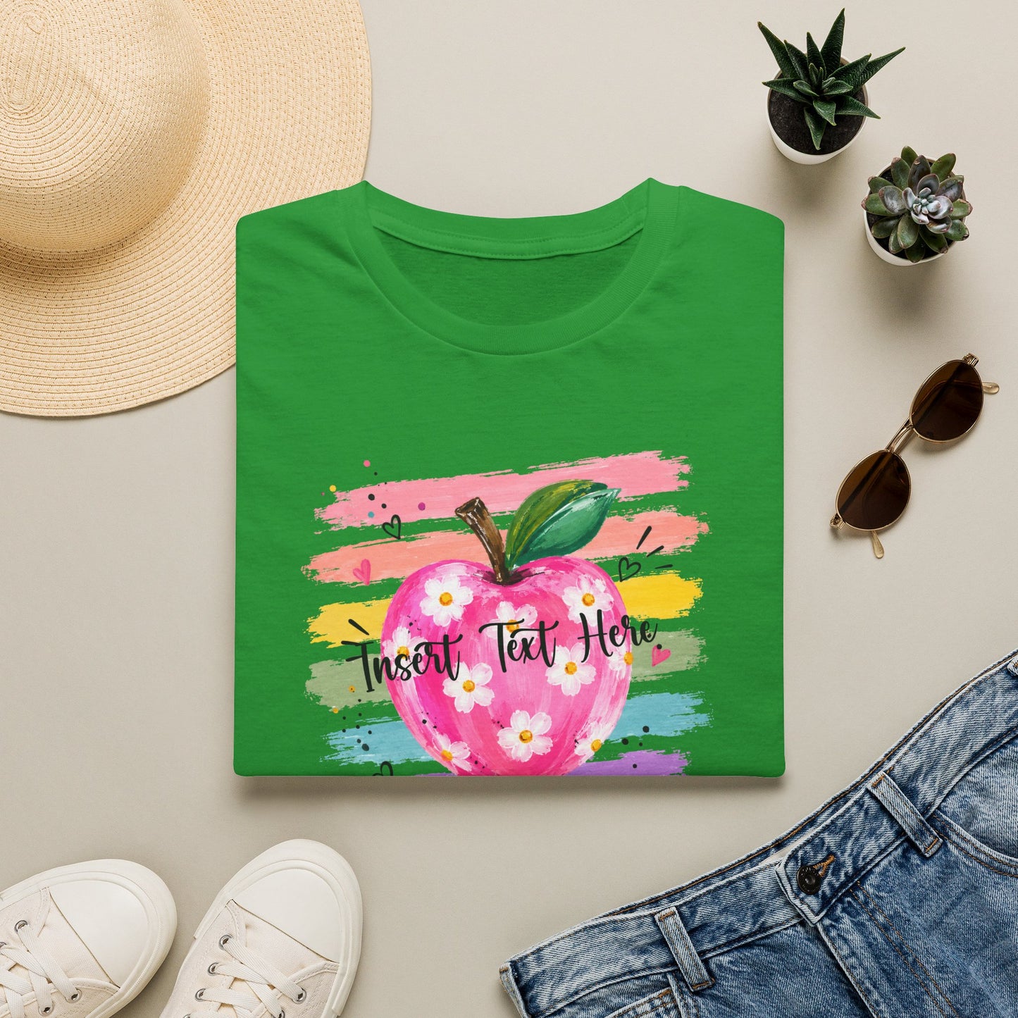 Personalized Teacher Apple Shirt | Custom Teacher Name or Grade Level Tee