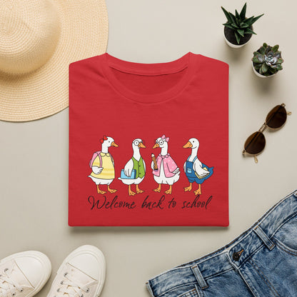 Back to School Ducklings T-Shirt — "Welcome back to school"