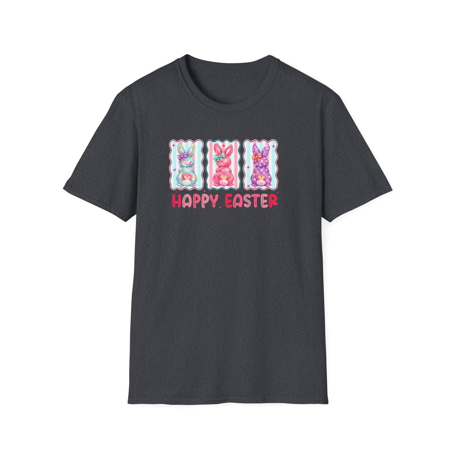 Happy Easter Bunny Graphic Tee – Pastel Spring Shirt, Cute Easter Outfit, Trendy Bunny Lover T-Shirt