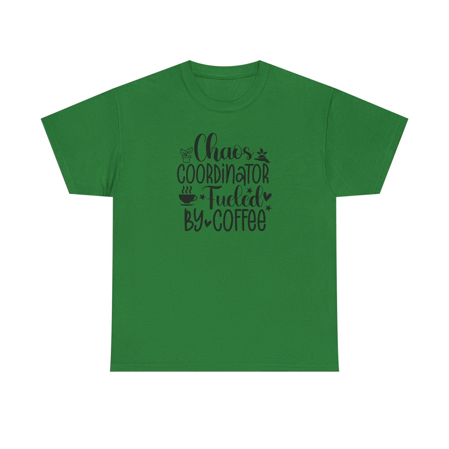Chaos Coordinator T-Shirt – "Fueled by Coffee" Funny Mom/Teacher Shirt – Cute Coffee Lover Graphic Tee for Women