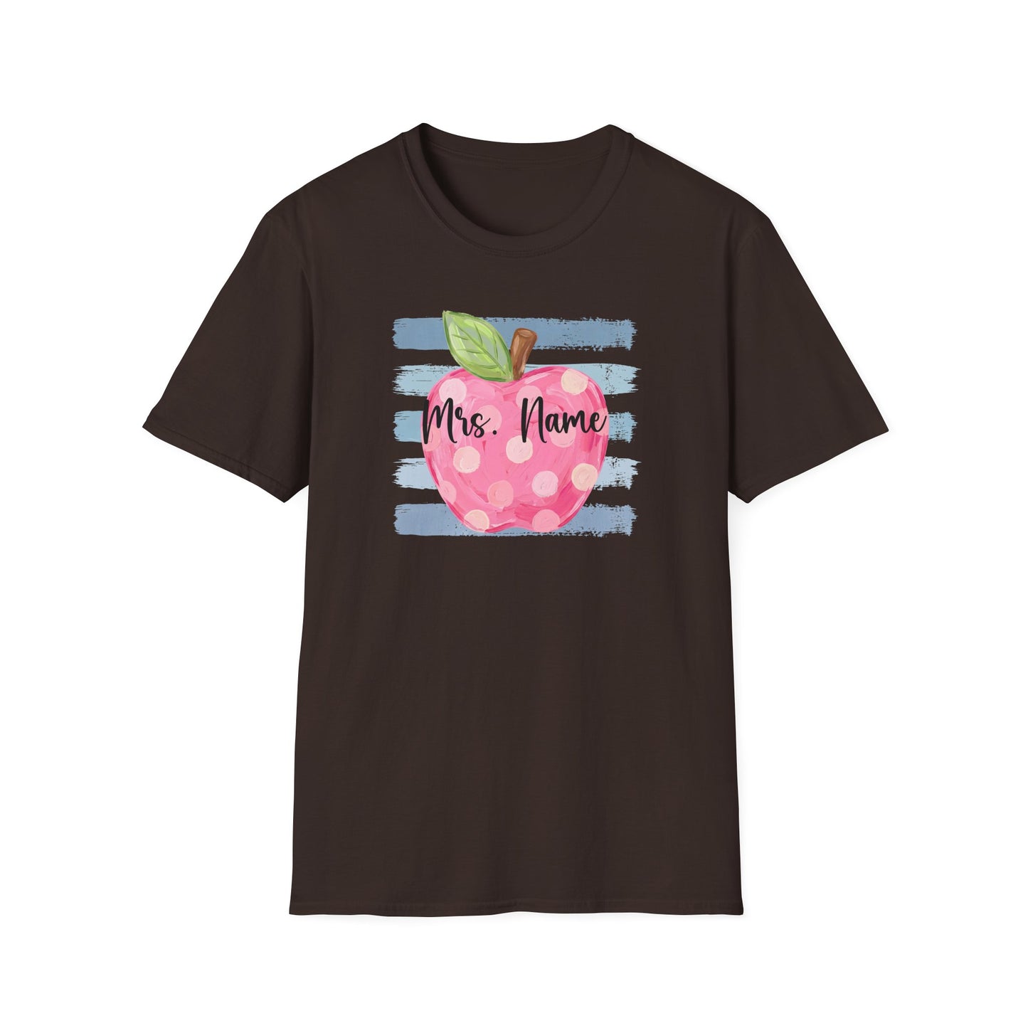 Personalized Teacher Apple Shirt | Custom Teacher Name or Grade Level T-Shirt | Back to School Teacher Tee | Cute Pink Apple Graphic Tee